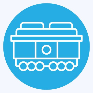 Simge Nakliye Aracı. Tren İstasyonu sembolüyle ilgili. Mavi gözlü. Basit tasarım çizimi