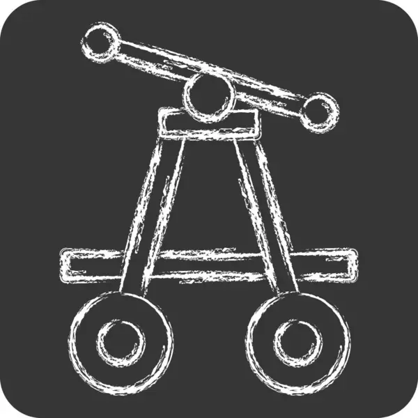 Icon Pompa Trolley. Tren İstasyonu sembolüyle ilgili. Tebeşir stili. Basit tasarım çizimi