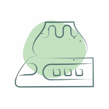 Icon Yüksek Hız Treni. Tren İstasyonu sembolüyle ilgili. Renkli Leke Biçimi. Basit tasarım çizimi