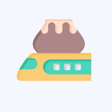 Icon Yüksek Hız Treni. Tren İstasyonu sembolüyle ilgili. Düz stil. Basit tasarım çizimi