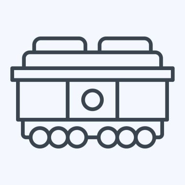 Simge Nakliye Aracı. Tren İstasyonu sembolüyle ilgili. Sıra tarzı. Basit tasarım çizimi