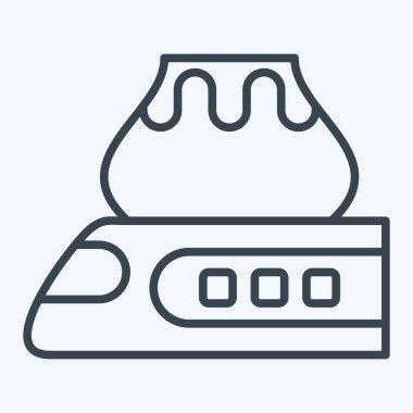 Icon Yüksek Hız Treni. Tren İstasyonu sembolüyle ilgili. Sıra tarzı. Basit tasarım çizimi