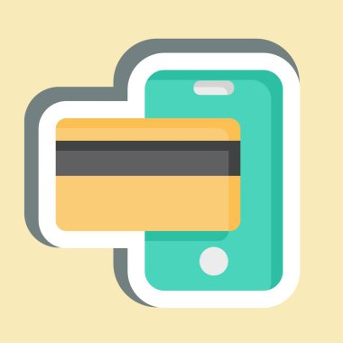 Etiket Nakitsiz Ödeme. Smart City sembolüyle ilgili. Basit tasarım çizimi