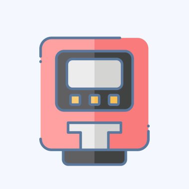 Simge parkmetresi. Smart City sembolüyle ilgili. Karalama stili. Basit tasarım çizimi