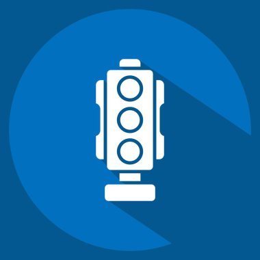 Simge Trafik Sinyali. Smart City sembolüyle ilgili. Uzun gölge tarzı. Basit tasarım çizimi