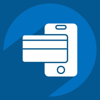 Simgesiz Ödeme. Smart City sembolüyle ilgili. Uzun gölge tarzı. Basit tasarım çizimi