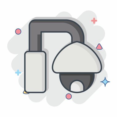 Simge CCTV. Smart City sembolüyle ilgili. Çizgi roman. Basit tasarım çizimi