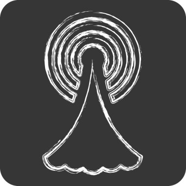 Simge Sinyal Kulesi. Smart City sembolüyle ilgili. Tebeşir stili. Basit tasarım çizimi