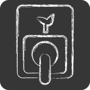 Simge Yeşil Enerji. Smart City sembolüyle ilgili. Tebeşir stili. Basit tasarım çizimi