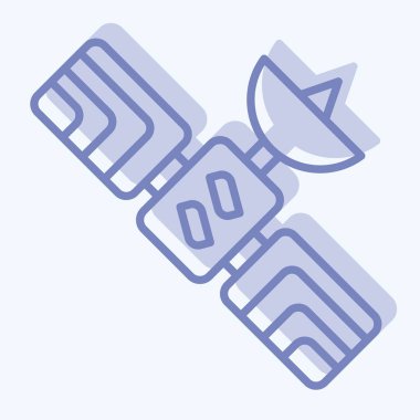 Simge uydusu. Smart City sembolüyle ilgili. İki ton stili. Basit tasarım çizimi