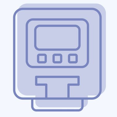 Simge parkmetresi. Smart City sembolüyle ilgili. İki ton stili. Basit tasarım çizimi