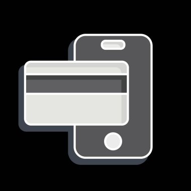 Simgesiz Ödeme. Smart City sembolüyle ilgili. Parlak bir stil. Basit tasarım çizimi