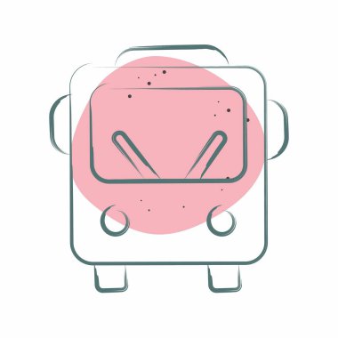 Simge toplu taşıma. Smart City sembolüyle ilgili. Renkli Leke Biçimi. Basit tasarım çizimi