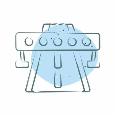 Simge Otoyolu. Smart City sembolüyle ilgili. Renkli Leke Biçimi. Basit tasarım çizimi