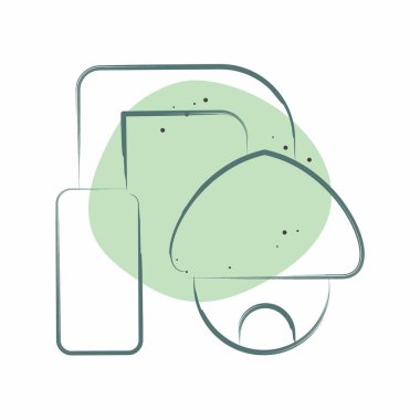 Simge CCTV. Smart City sembolüyle ilgili. Renkli Leke Biçimi. Basit tasarım çizimi