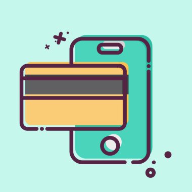 Simgesiz Ödeme. Smart City sembolüyle ilgili. MBE tarzı. Basit tasarım çizimi