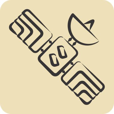 Simge uydusu. Smart City sembolüyle ilgili. El çizimi tarzı. Basit tasarım çizimi