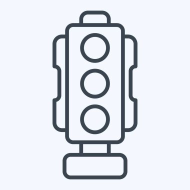 Simge Trafik Sinyali. Smart City sembolüyle ilgili. Sıra tarzı. Basit tasarım çizimi