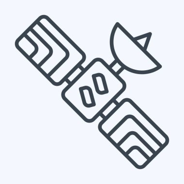 Simge uydusu. Smart City sembolüyle ilgili. Sıra tarzı. Basit tasarım çizimi