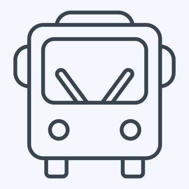 Simge toplu taşıma. Smart City sembolüyle ilgili. Sıra tarzı. Basit tasarım çizimi