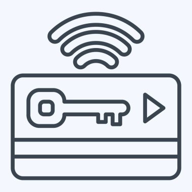 Simge anahtar kartı. Smart City sembolüyle ilgili. Sıra tarzı. Basit tasarım çizimi