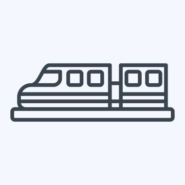 Icon Yüksek Hız Treni. Smart City sembolüyle ilgili. Sıra tarzı. Basit tasarım çizimi