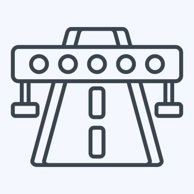 Simge Otoyolu. Smart City sembolüyle ilgili. Sıra tarzı. Basit tasarım çizimi