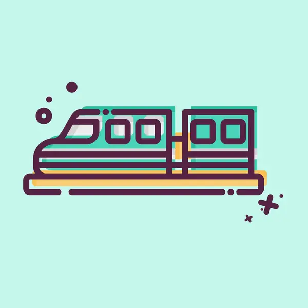 Icon Yüksek Hız Treni. Smart City sembolüyle ilgili. MBE tarzı. Basit tasarım çizimi