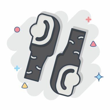 Icon Geoduck Pasifik. Deniz ürünleri sembolüyle ilgili. Çizgi roman. Basit tasarım çizimi