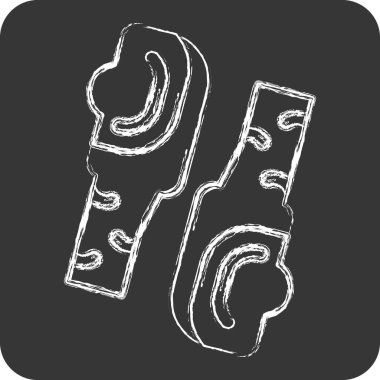 Icon Geoduck Pasifik. Deniz ürünleri sembolüyle ilgili. Tebeşir stili. Basit tasarım çizimi