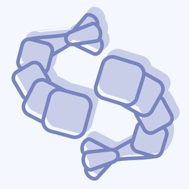 Icon Karidesi. Deniz ürünleri sembolüyle ilgili. İki ton stili. Basit tasarım çizimi