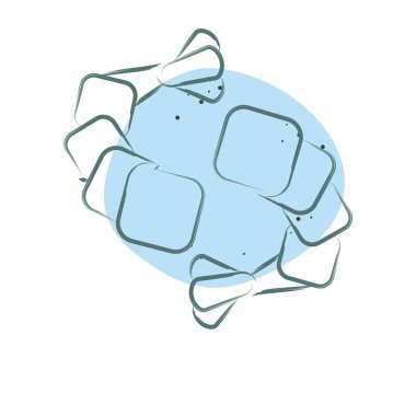 Icon Karidesi. Deniz ürünleri sembolüyle ilgili. Renkli Leke Biçimi. Basit tasarım çizimi