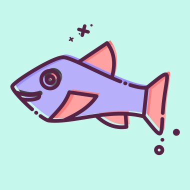 Icon Trout. related to Seafood symbol. MBE style. simple design illustration clipart