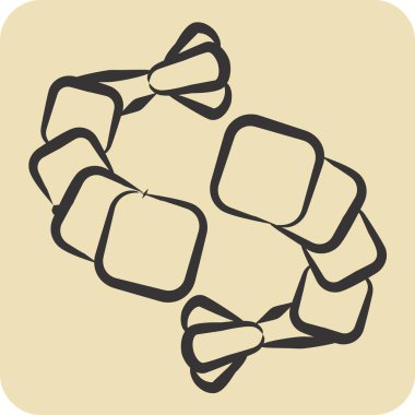 Icon Karidesi. Deniz ürünleri sembolüyle ilgili. El çizimi tarzı. Basit tasarım çizimi