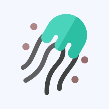 Simge Jöle Balığı. Deniz ürünleri sembolüyle ilgili. Düz stil. Basit tasarım çizimi