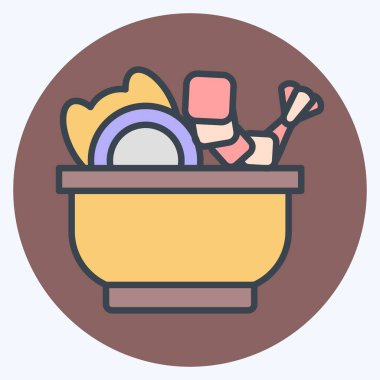 İkon Deniz Salatası. Deniz ürünleri sembolüyle ilgili. renk arkadaşı stili. Basit tasarım çizimi