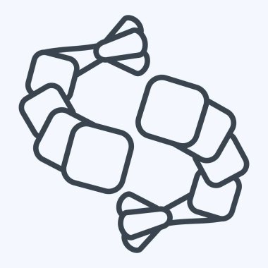 Icon Karidesi. Deniz ürünleri sembolüyle ilgili. Sıra tarzı. Basit tasarım çizimi