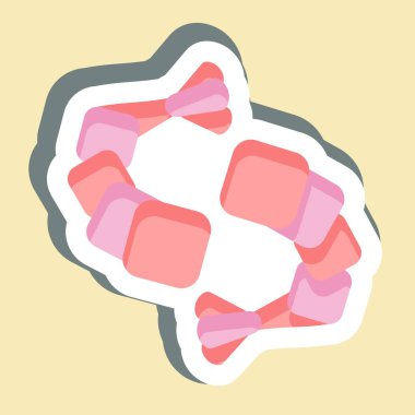 Çıkartmalı Karides. Deniz ürünleri sembolüyle ilgili. Basit tasarım çizimi