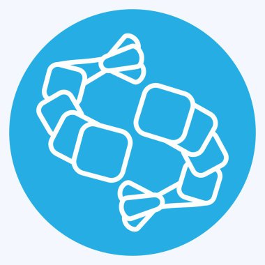 Icon Karidesi. Deniz ürünleri sembolüyle ilgili. Mavi gözlü. Basit tasarım çizimi