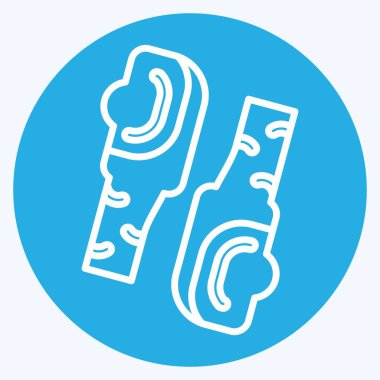 Icon Geoduck Pasifik. Deniz ürünleri sembolüyle ilgili. Mavi gözlü. Basit tasarım çizimi