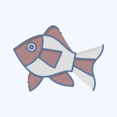 Icon Atlantic Fish. related to Seafood symbol. doodle style. simple design illustration clipart