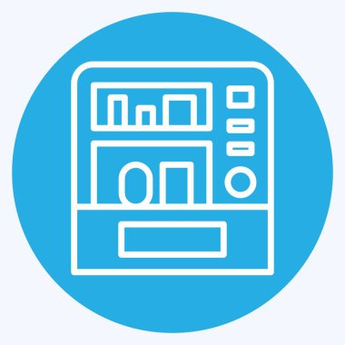 Simge Otomatı. Şehir sembolüyle ilgili. Mavi gözlü. Basit tasarım çizimi