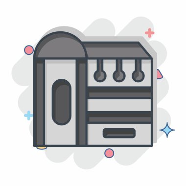 Simge oyun parkı. Şehir sembolüyle ilgili. Çizgi roman. Basit tasarım çizimi