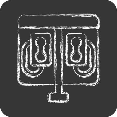 Simge Telefon Booth. Şehir sembolüyle ilgili. Tebeşir stili. Basit tasarım çizimi