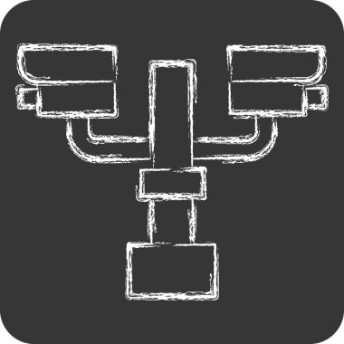 Simge Kapalı devre kamera sistemi. Şehir sembolüyle ilgili. Tebeşir stili. Basit tasarım çizimi