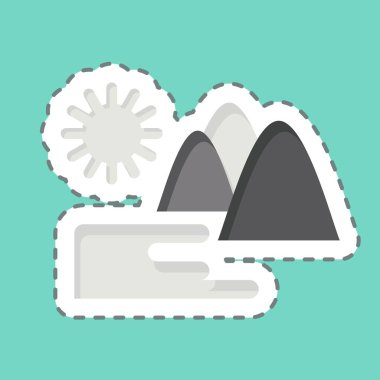 Çıkartma hattı Natural Park 'ı kesti. Şehir sembolüyle ilgili. Basit tasarım çizimi