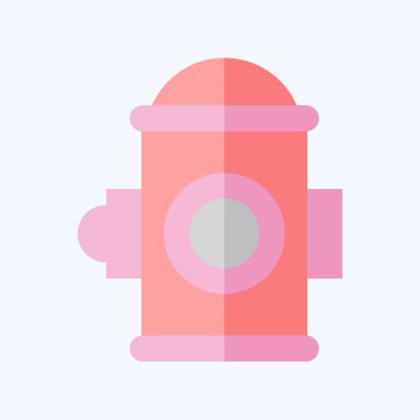 Simge yangın musluğu. Şehir sembolüyle ilgili. Düz stil. Basit tasarım çizimi