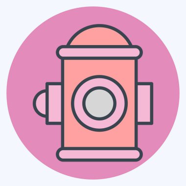 Simge yangın musluğu. Şehir sembolüyle ilgili. renk arkadaşı stili. Basit tasarım çizimi