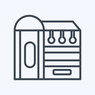 Simge oyun parkı. Şehir sembolüyle ilgili. Sıra tarzı. Basit tasarım çizimi