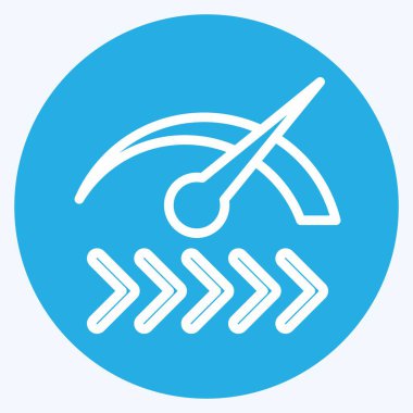 Simge Hızı. Düğme İndirme simgesi ile ilgili. Mavi gözlü. Basit tasarım çizimi